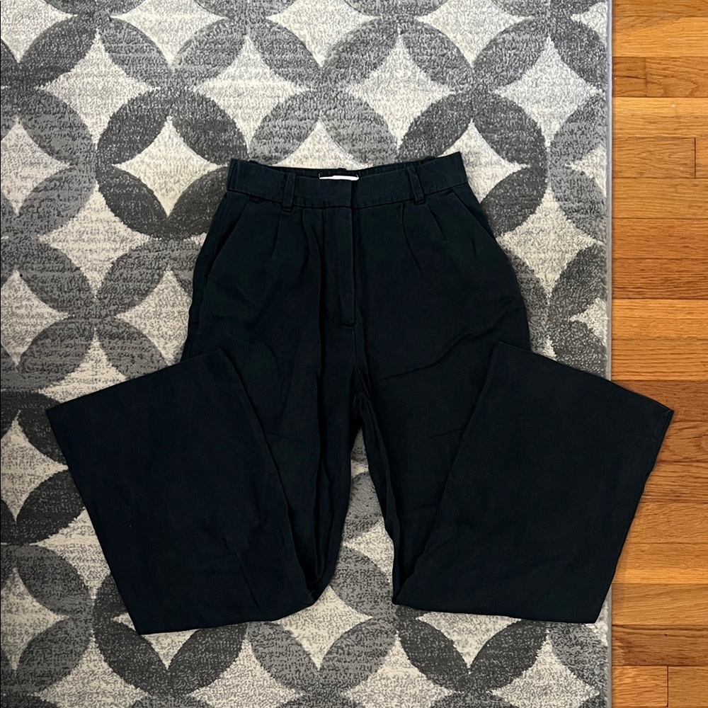 Deep Blue Wide-Leg Trousers
